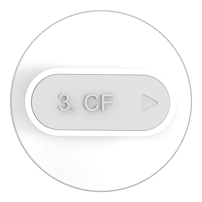 CF filtro žymėjimas, vaizdas iš viršaus